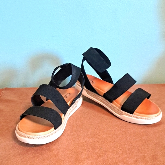 a.n.a Shoes - Black Strappy Espadrille Sandals A.N.A. size 9